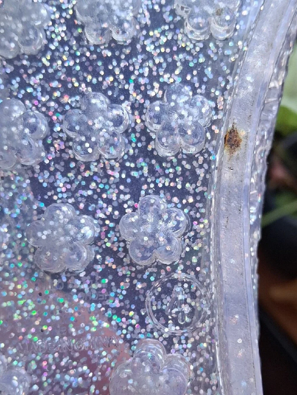 Old Navy Clear Lavender Glitter Jelly Flats
